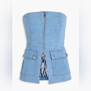 Veronica Beard Maeve strapless denim bustier top